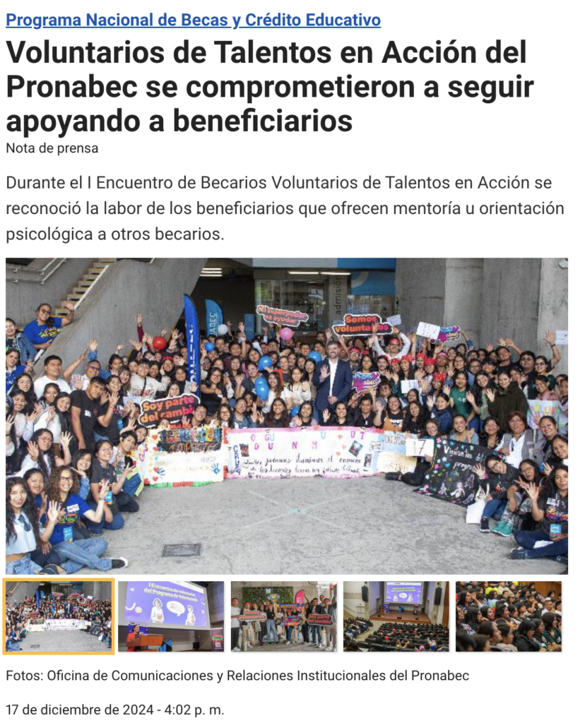Talentos en Acción-Noticia Diciembre
