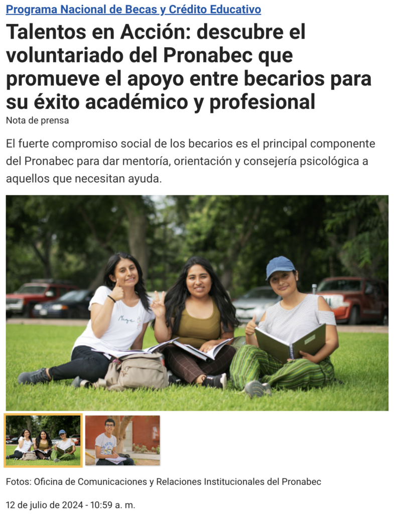 Talentos en Acción-Noticia Julio