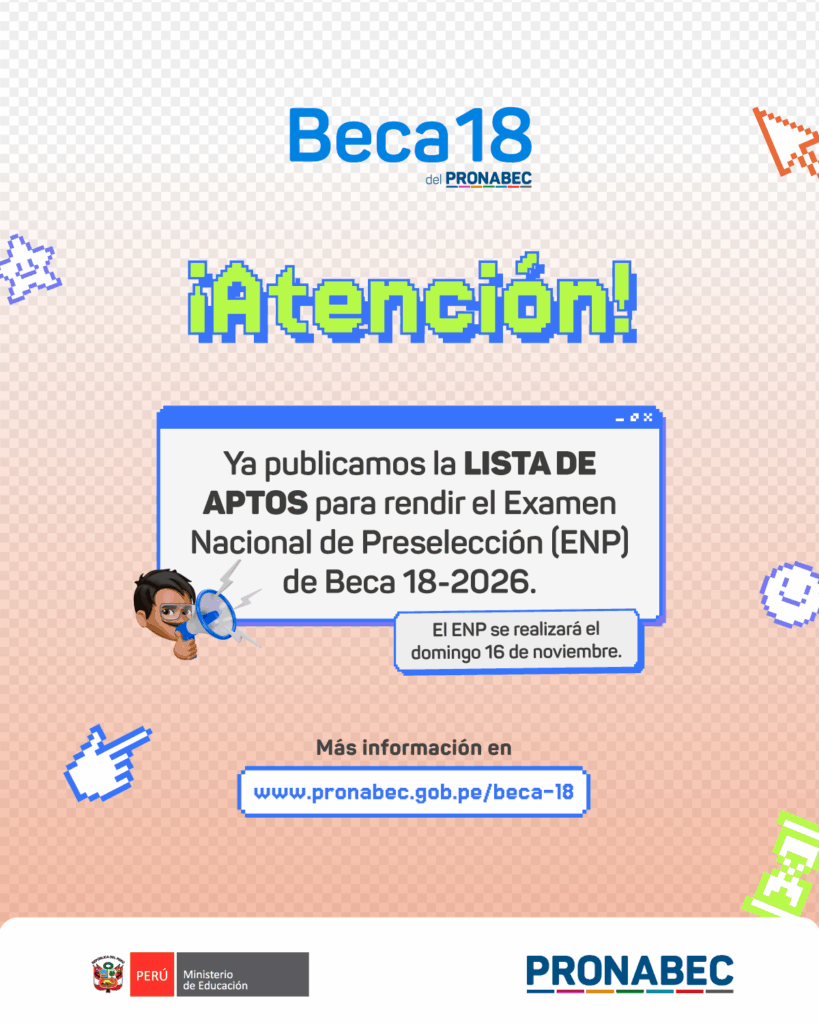 Beca 18-2026 - Lista aptos ENP