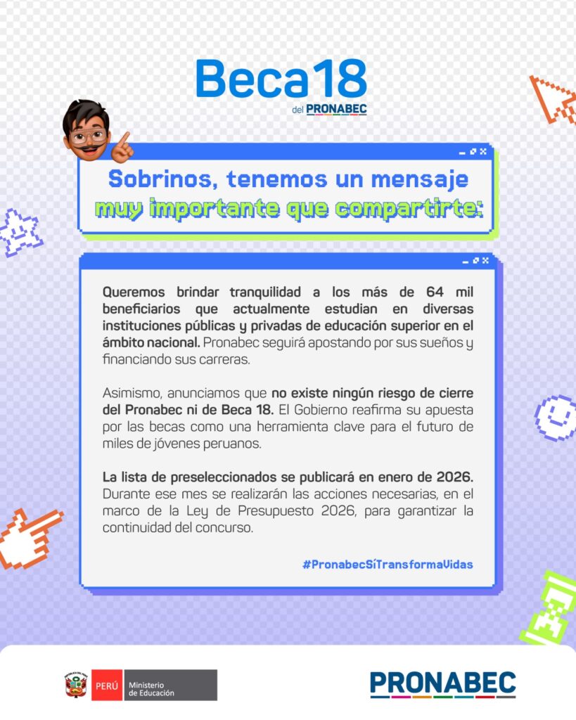 Beca 18-Mensaje